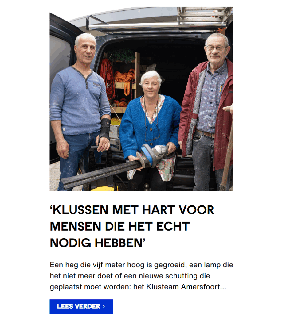 Afbeelding artikel Klusteam