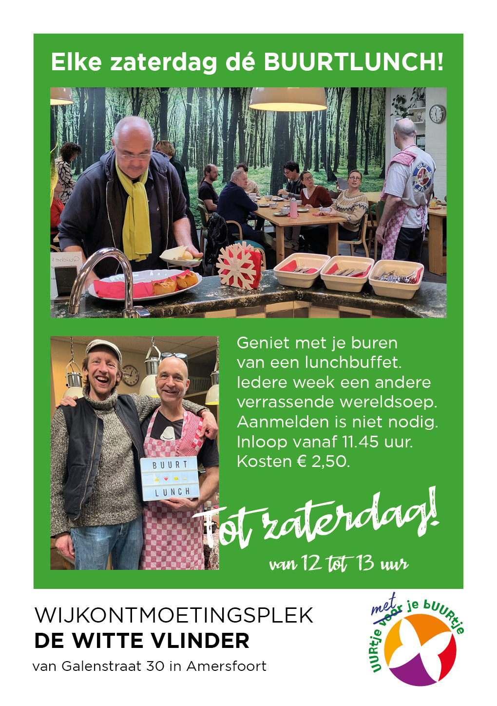 Buurtlunch zaterdagen 12 uur